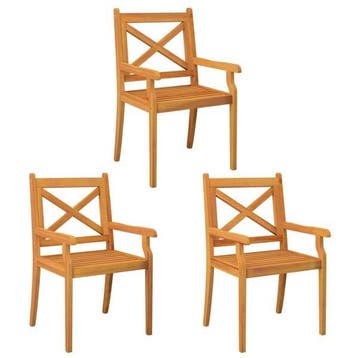 3 chaises jardin acacia massif : qualite seconde chance d..., Jardin & Terrasse, Verzenden