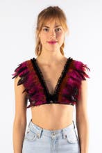 Top met Veren Roze Oranje XS S M Verentop Kostuum Topje Veer, Ophalen of Verzenden, Nieuw