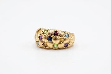 Ring - 18 karaat Geel goud Gemengde edelstenen - Gemengde, Handtassen en Accessoires, Nieuw
