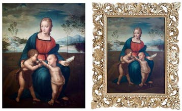 Raffaello Sanzio (1483-1520), Navolger van - Madonna del, Antiek en Kunst