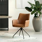 Leren eetkamerstoel Wave, Ophalen of Verzenden, Nieuw, Leer, Bohemian, Eigentijds, Industrieel, Modern, Scandinavisch