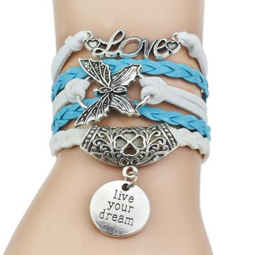 Fako Bijoux - Multi Armband - Love Vlinder Munt -, Verzenden, Nieuw