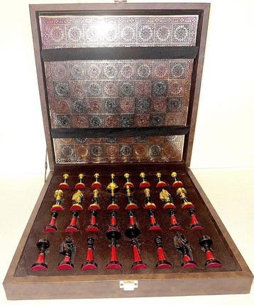 Handgemaakt Indiaas schaakspel – Jaipur, Rajasthan – zware