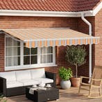 vidaXL Handmatig uitschuifbare luifel Oranje, Grijs, Blauw,, Tuin en Terras, Verzenden, Nieuw
