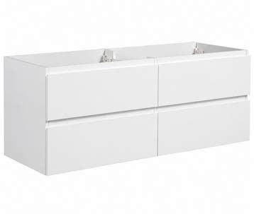Wastafelkast Angela 140 x 48 cm Wit Hangend Wastafelmeubel, Huis en Inrichting, Badkamer | Badkamermeubels, Verzenden, Nieuw