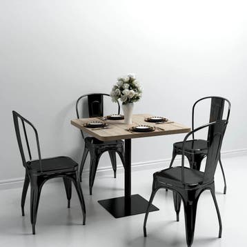 vidaXL Bistrotafel vierkant 80x80x75 cm MDF en staal, Maison & Meubles, Tables | Tables à manger, Verzenden