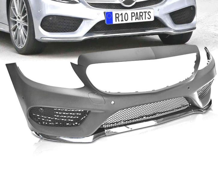 PARE-CHOCS AVANT MERCEDES CLASSE C W205 14-18 LOOK AMG PDC, Auto-onderdelen, Carrosserie, Verzenden
