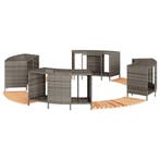 vidaXL Hottub-ombouw poly rattan massief acaciahout grijs, Verzenden, Nieuw
