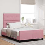 vidaXL Boxspring bed met hoofdeinde Roze 120 x 190 cm, Verzenden, Nieuw