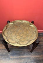 Bijzettafel - Messing, Hout - China - Antieke Chinese tafel