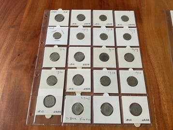 Nederland. 5 Cents 1907-1948 (38 stuks) (Zonder, Postzegels en Munten