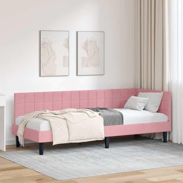 vidaXL Hoek Bed Frame met hoofdeinde Roze 80 cm x 200 cm, Verzenden, Nieuw