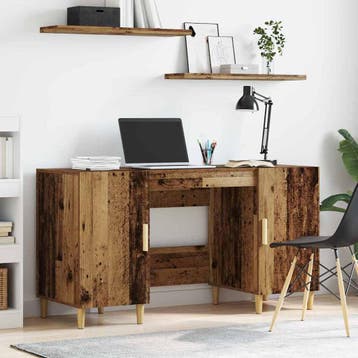 vidaXL Bureau Oud Hout Bewerkt hout 140 x 50 x 75 cm, Verzenden