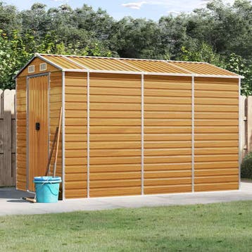 vidaXL Tuinhuis Lichtbruin 191x300x198 cm Gegalvaniseerd, Verzenden, Nieuw