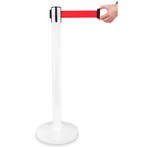 Afzetpaal | PREMIUM | Wit | Incl. Afzetlint (Rood) |, Verzenden