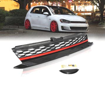 CALANDRE VOLKSWAGEN VW GOLF 7.5 17-20 LOOK R ROUGE NOIR, Autos : Pièces & Accessoires, Verzenden