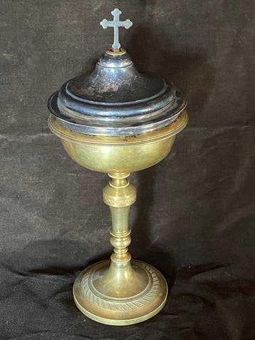 Pyxis - .800 zilver - Antiek met zilveren beker.