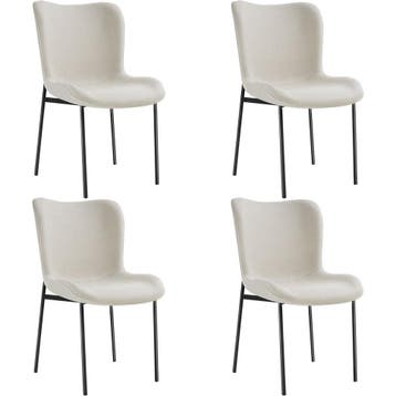 tectake Gestoffeerde stoel Tessa - Geweven stof gebroken wit, Huis en Inrichting, Stoelen, Verzenden, Nieuw