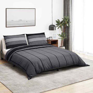 vidaXL Dekbedovertrekset 240x220 cm katoen donkergrijs, Verzenden