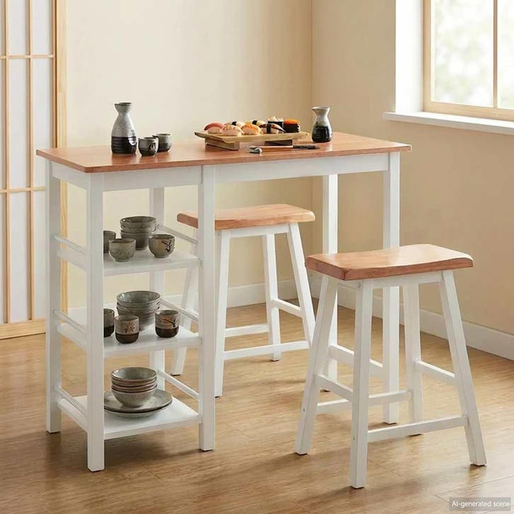 vidaXL 3-delige Barset MDF wit, Maison & Meubles, Salles à manger complètes, Envoi