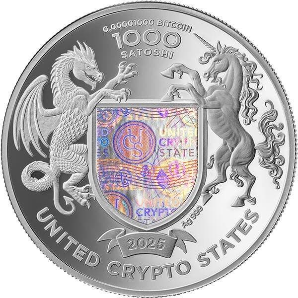 Verenigde Staten. 1000 Satoshi 2025 Puma - Binary World 1 oz, Postzegels en Munten, Munten | Europa | Niet-Euromunten