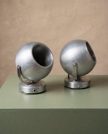 Paire d’appliques murales Eyeball Space Age – Aluminium