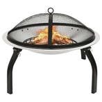 vidaXL Vuurschaal en barbecue 2-in-1 met pook 56x56x49 cm, Verzenden, Nieuw