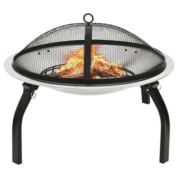 vidaXL Vuurschaal en barbecue 2-in-1 met pook 56x56x49 cm, Verzenden, Nieuw