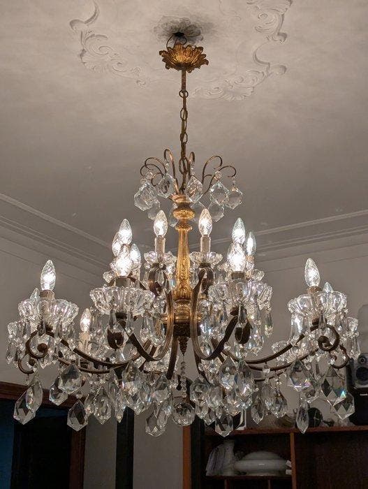 Lustre - Cristal - Gigantesque 20 lumières, Antiek en Kunst, Antiek | Meubels | Stoelen en Sofa's