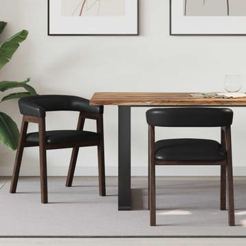 vidaXL Eetstoelen 2 st Massief Rubberhout Lichtbruin 54 x 57, Verzenden