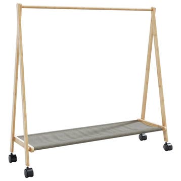 vidaXL Kledingrek met schappen en wielen 106x34x106,5 cm, Verzenden, Nieuw