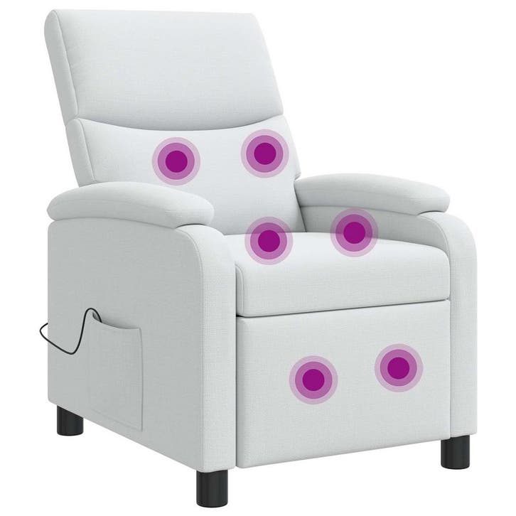 vidaXL Massage Relaxstoel Wit Stof, Huis en Inrichting, Fauteuils, Nieuw, Verzenden