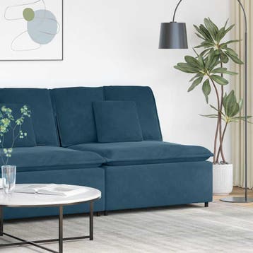 vidaXL Modulaire bank middenmodule met kussens 100 cm blauw, Huis en Inrichting, Zetels | Voetbanken en poefs, Verzenden, Nieuw