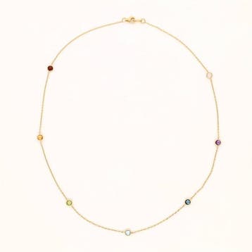 Collier - 18 carats Or jaune - Diverses pierres précieuses