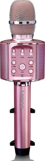Karaoke Microfoon – met Bluetooth - Roze – Lenco - BMC-090PK, Audio, Tv en Foto, Karaoke-apparatuur, Verzenden, Nieuw
