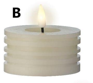 Led waxinelicht theelicht max wax ivory ribbel 7,5x6,5 cm, Nieuw