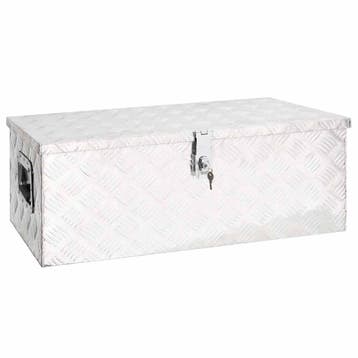 vidaXL Opbergbox 80x39x30 cm aluminium zilverkleurig, Verzenden