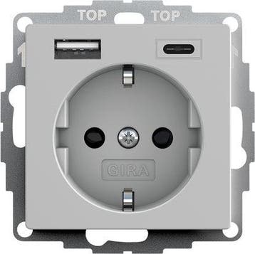Dubbele Usb Type A/C Schuko Stopcontact Met Veiligheid Plus, Verzenden
