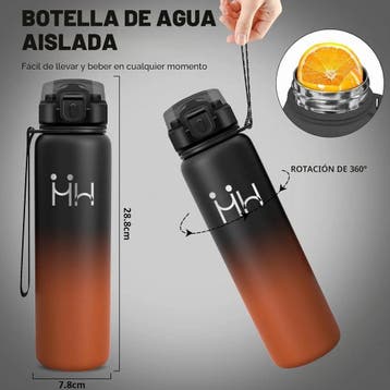Isotherme Drinkfles - 1L - Sportdrinkfles met Rietje voor..., Ophalen of Verzenden, Nieuw