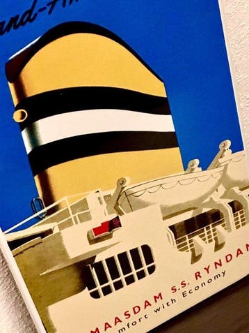 No reserve- Emaille reclamebord Holland - America Line -