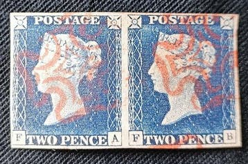 Grande Bretagne 1840/1840 - Paire horizontale. - Stanley &, Gestempeld