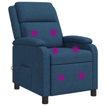 vidaXL Massage Relaxstoel Blauw Stof, Verzenden, Nieuw