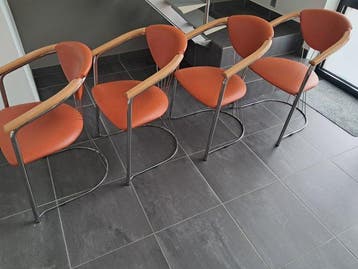 Effezeta Italy - Stoel (4) - Metaal, Hout, Synthetisch leder