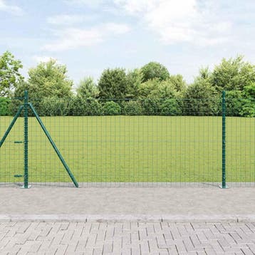 vidaXL Hekpaal met betonnen voet 26 st Groen Gepoedercoat, Verzenden, Nieuw