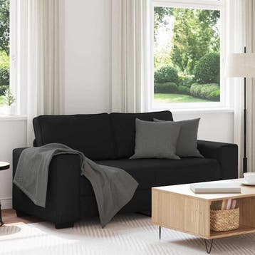 vidaXL 2-zitsbank / zetel 180x77x82 cm stof zwart, Huis en Inrichting, Verzenden, Nieuw
