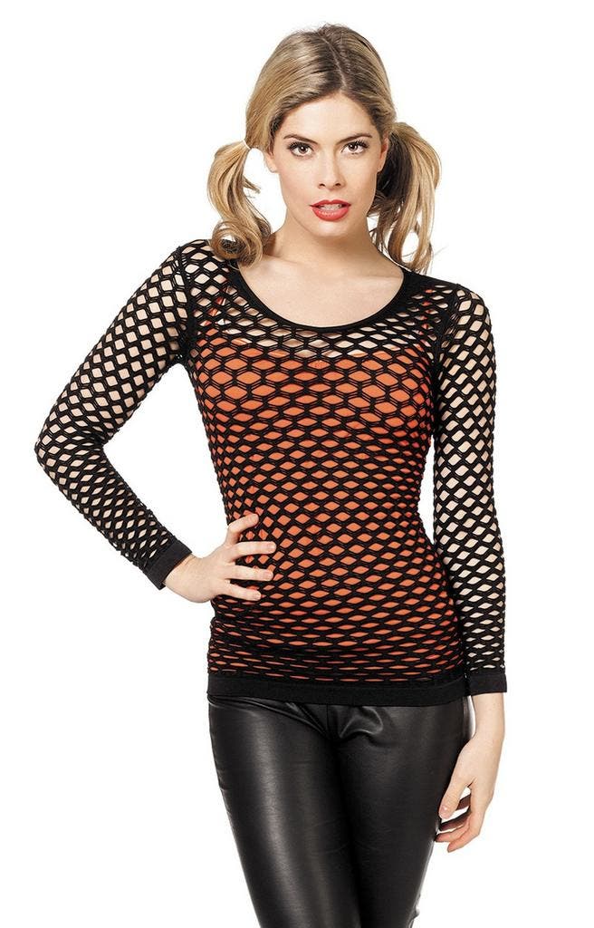 Visnet Shirt Lange Mouwen Zwart 38, Kleding | Dames, Carnavalskleding en Feestkleding, Nieuw, Verzenden