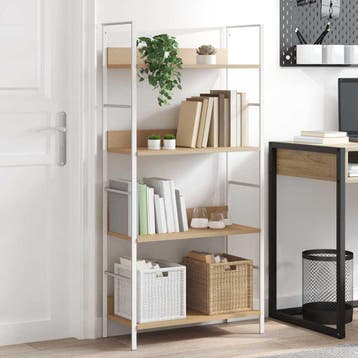 vidaXL Boekenkast 4 schappen 60x27,6x124,5 cm bewerkt hout, Verzenden