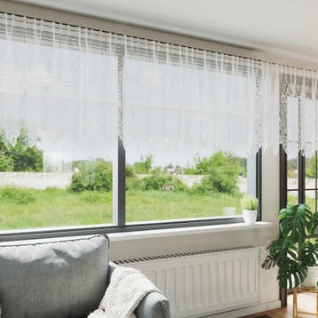 vidaXL Lacegordijn Wit 120 x 900 cm Polyester, Verzenden, Nieuw