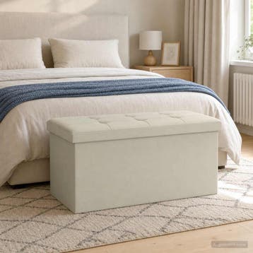 vidaXL Vouwbare Opbergbank Wit 180 kg 80 L 77 x 38 x 38 cm, Verzenden, Nieuw