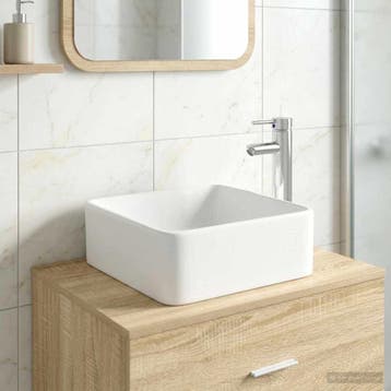 vidaXL Badkamer wastafel met kraan en afvoer Chroom, Maison & Meubles, Verzenden